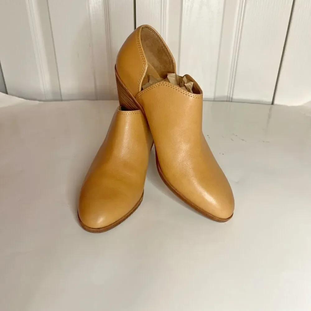 Madewell Gloria Buttery Leather Ankle Slip On Block Heel Pointed Toe Shoe Boot